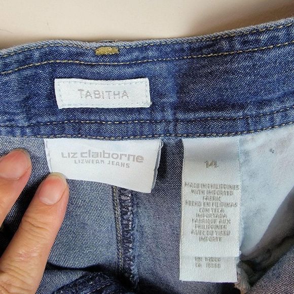 Vintage High Rise Paper Bag Cropped Jeans Size 14 - Picture 7 of 8